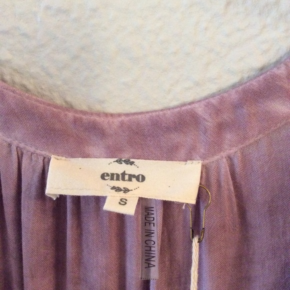 ENTRO Women’s Dress Boho Sleeveless V-neck Feminine Dusty Rose Size Small - Picture 3 of 4